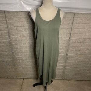 Aerie Ribbed Tank Dress Women's Medium Sleeveless‎ Casual Olive Green
